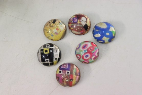 Group Lot Of Op-Art Style Paperweights. Smaall