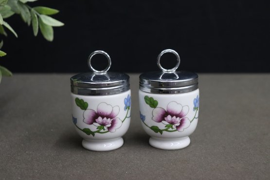 Two Royal Worcester Porcelain Egg Coddler Cups