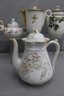 Group Lot Of Various Tea Pots And Coffee Pots, Multiple Makers Including Theodore Haviland, Lefton, K&A, Etc