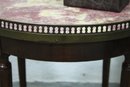 Bouillotte Table With Crema And Rosso Marble Top And Openwork Brass Gallery