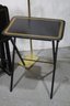 Group Lot Of 4 Vintage Tray Tables In Black With Gold Greek Key With Stand