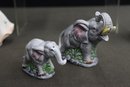 Collection Of Painted Ceramic Animal And Fairy Tale Figurines - Elephants And A Light-Up Princess
