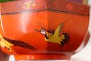 Antique Shelley Bone China Scarlet/Red Storks Pattern Octagonal Bowl,  England #724-8590