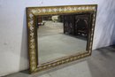 White And Gold Flower Stencil Frame Wall Mirror MISSING ! THIN STRIP OR MIRROR