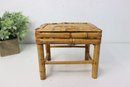 Vintage Scorched Bamboo And Rattan Plant Stand Table Riser