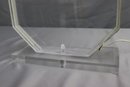 Vintage MCM Lucite Octagonal Rectangle Table Lamp With Chrome Edge Banding