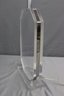 Vintage MCM Lucite Octagonal Rectangle Table Lamp With Chrome Edge Banding
