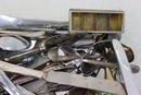 Group Lot Of Vintage Kitchen Knives, Spoons, Tongs And More