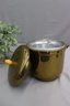 Farber Bros. Mid-Century Modern Lacquered Solid Brass Ice Bucket With Pyrex Insert