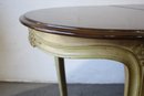 Vintage French Provincial Style Oval Dining Table With 1 Extension Leaf