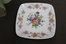 Group Of 3 Floral Decorated Ceramic Serving Plates With Matching Knife