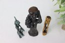 Group Lot Of Three Folk Art Figurines