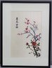 Framed Japanese Style Birds And Blossoms Embroidery On Silk