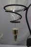Vintage Austrian Crystal Wine Aerator/decanter In Grape Vine Pattern Wrought Iron
