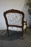 Vintage Floral Upholstered Louis XV Style Open Arm Chair