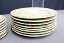 Group Lot Of Vintage Barneys New York Mille Fleur Stoneware Cups, Saucers, And Dessert Plates