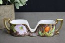 Two Vintage Hand-Painted Noritake Japanese Porcelain Stacked-Spoon Holders