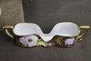 Two Vintage Hand-Painted Noritake Japanese Porcelain Stacked-Spoon Holders