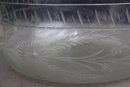 Vintage Etched And Molded Glass Bowl With Wheat & Flower Design