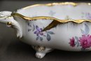 Floral Oval Footed Porcelain Bowl Candy Nuts Dish -Andrea Sadek