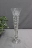 Vintage Clear Cut Glass Crystal 12 Pedestal Tall Vase