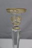 Vintage Etched And Gold Embossed Glass Candlestick