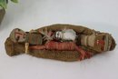Folk Art Peruvian Chancay Funerary Doll Trio Totem From Ancient Natural Fabrics