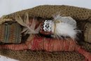 Folk Art Peruvian Chancay Funerary Doll Trio Totem From Ancient Natural Fabrics