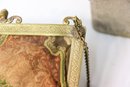 Antique Purse With Elaborate Needlework And Embossed Brass Hardware