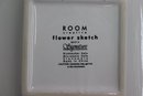 Group Lot Of 4 Square Plates Flower Sketch By Room Creative
