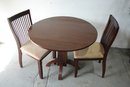 Raymour & Flanigan Nevada 3 Piece Dining Set - Drop Leaf Table  And Slat Back Chairs