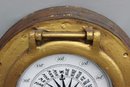 Decorative Faux Brass Porthole Clock With Classic Brass Compass