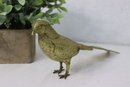 Two Hand Crafted Golden Finish Metal Bird Figurines