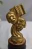 Vintage 1950 Bronze Tone Metal Comedy/Tragedy Trophy - Awarded To Elaine T. Cohen