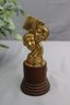 Vintage 1950 Bronze Tone Metal Comedy/Tragedy Trophy - Awarded To Elaine T. Cohen