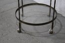 Vintage Twisted Iron And Glass Three Level Silo Bar Trolley