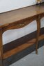French Provincial Carved Walnut Long Console Table