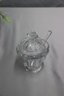 Baccarat Crystal Harcourt Missouri Condiment Jar With Lid And Spoon