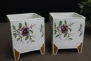 Fabulous Pair Of Porcelain Cube Planters Made In Italy For Bonwit Teller
