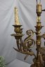 Pair Of Fabulous Baroque Style Candelabra Table Lamps With Superb Brass Work &  Faux-Melty-wax Candles