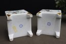 Fabulous Pair Of Porcelain Cube Planters Made In Italy For Bonwit Teller