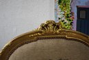 Regency Style Embroidered Floral Motif Arm Chair