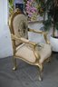 Regency Style Embroidered Floral Motif Arm Chair