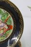 Group Lot Of 3 Japanese Porcelain Watteau Scene Gold Band Cabinet Plates