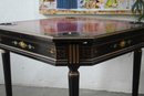 Mahogany And Black Fluted Leg Game Table