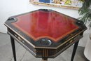 Mahogany And Black Fluted Leg Game Table