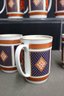 Fitz And Floyd Vintage 1975  Group Lot: FF  Nishiki Plates In 2 Sizes And FF Empress Coffee Mugs