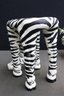 2 Of 2: Painted Black & White Cheeky Zebra Plant Stand (broken Ear)