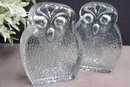 Two Art Glass Owl Figurines