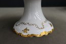Vintage Reichenbach Porcelain Pedestal Cake Stand With Gold Floral Motif
